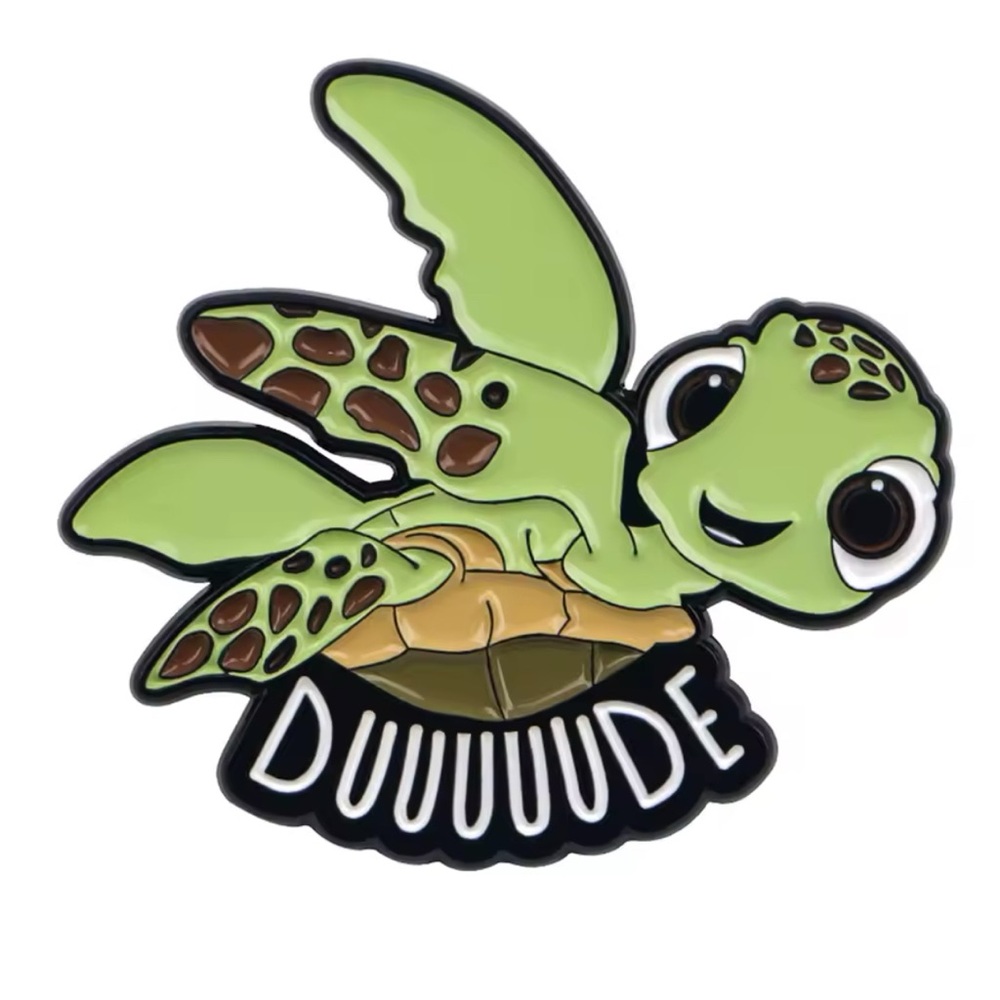 “DUUUUDE” Sea Turtle Enamel Pin - Squirt from “Finding Nemo” Edition